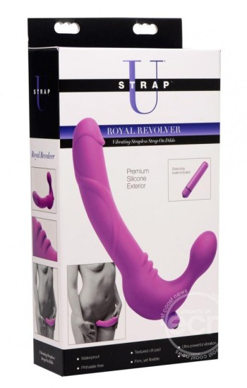 Strap U Royal Revolver Vibrating Silicone Strapless Strap On Purple Strap U Royal Revolver Vibrating Silicone Strapless Strap On Purple