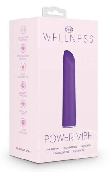 Wellness Rechargeable Power Vibrator Purple Wellness Rechargeable Power Vibrator Purple