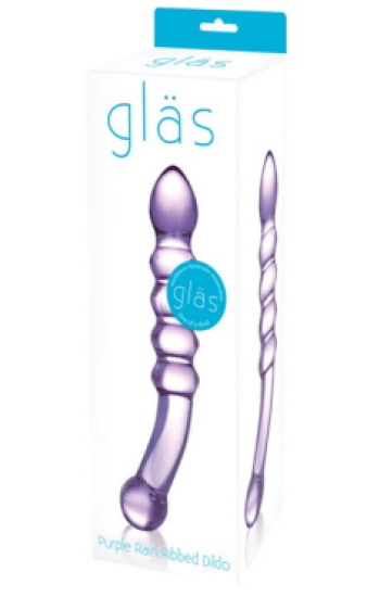 Glass Purple Rain Ribbed Dildo Glass Purple Rain Ribbed Dildo