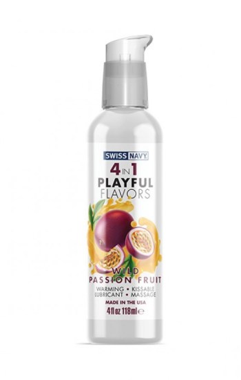 Swiss Navy 4 in 1 Playful Flavors Wild Passion Fruit 4oz Swiss Navy 4 in 1 Playful Flavors Wild Passion Fruit 4oz