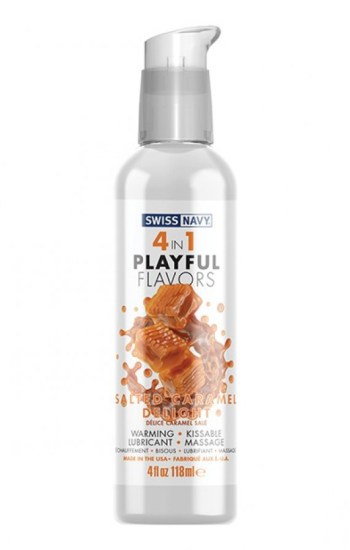 Swiss Navy 4 in 1 Playful Flavors 4oz Salted Caramel Delight Swiss Navy 4 in 1 Playful Flavors 4oz Salted Caramel Delight