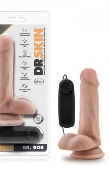 Dr. Skin Dr. Rob 6in Vibrating Cock with Suction Cup Vanilla Dr. Skin Dr. Rob 6in Vibrating Cock with Suction Cup Vanilla