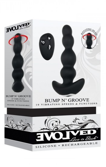 Evolved Bump N Groove Silicone Rechargeable Black Evolved Bump N Groove Silicone Rechargeable Black