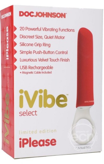iVibe Select iPlease Limited Edition Rechargeable Silicone Mini Vibrator Red iVibe Select iPlease Limited Edition Rechargeable Silicone Mini Vibrator Red