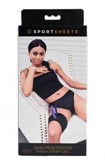 Sportsheets Dual Penetration Thigh Strap On Black Sportsheets Dual Penetration Thigh Strap On Black