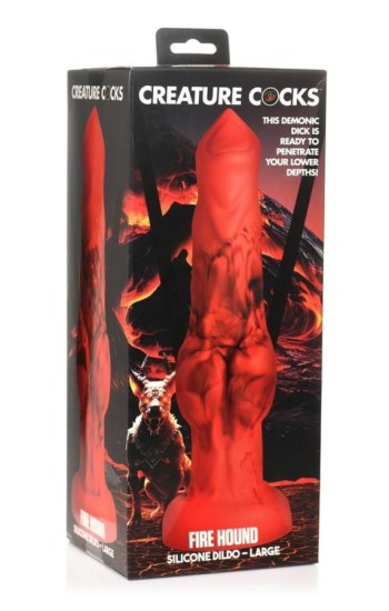 Creature Cocks Fire Hound Silicone Dildo – Large – Red/Black Creature Cocks Fire Hound Silicone Dildo – Large – Red/Black