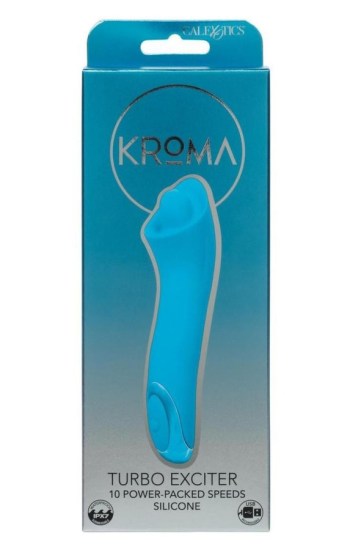 Kroma Turbo Exciter Rechargeable Silicone Mini Massager – Blue Kroma Turbo Exciter Rechargeable Silicone Mini Massager – Blue