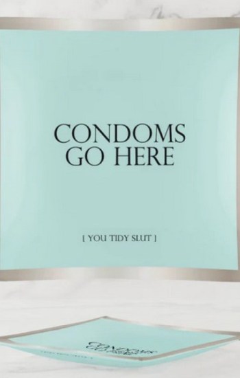 Trinket Tray 6×6 Naughty – Condoms Go Here….You Tidy Slut Trinket Tray 6×6 Naughty – Condoms Go Here….You Tidy Slut
