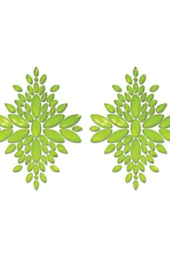 Fantasy UV Reactive Jeweled Pasties – Neon Green O/S Fantasy UV Reactive Jeweled Pasties – Neon Green O/S