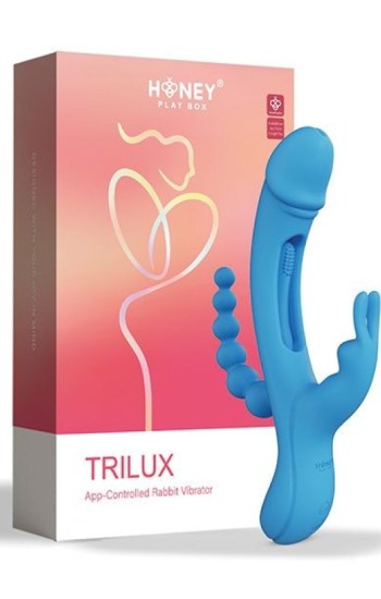 Trilux Kinky Finger Rabbit Vibrator w/ Anal Beads – Blue Trilux Kinky Finger Rabbit Vibrator w/ Anal Beads – Blue