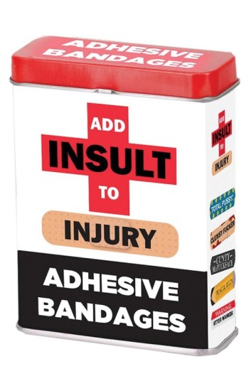 Add Insult to Injury Bandages w/Assorted Sayings – Box of 25 Add Insult to Injury Bandages w/Assorted Sayings – Box of 25