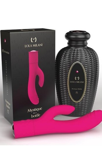 Lola Milani Mystique Rabbit w/Black Bottle – Fuchsia Lola Milani Mystique Rabbit w/Black Bottle – Fuchsia