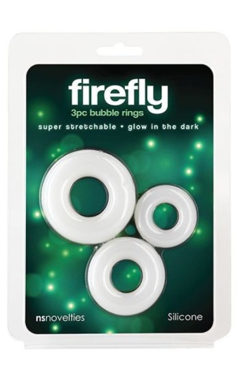 Firefly Glow in the Dark Bubble Cock Rings – White, Pack of 3 Firefly Glow in the Dark Bubble Cock Rings – White, Pack of 3