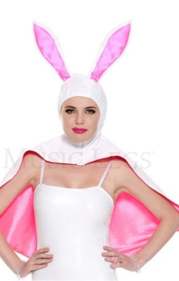 Wet Look Hooded Rabbit Cape Wet Look Hooded Rabbit Cape