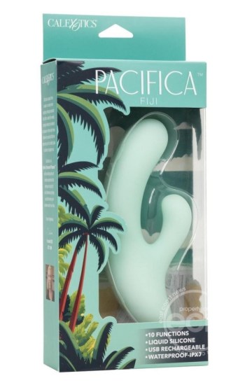 Pacifica Fiji Rechargeable Silicone Dual Vibrator – Green Pacifica Fiji Rechargeable Silicone Dual Vibrator – Green
