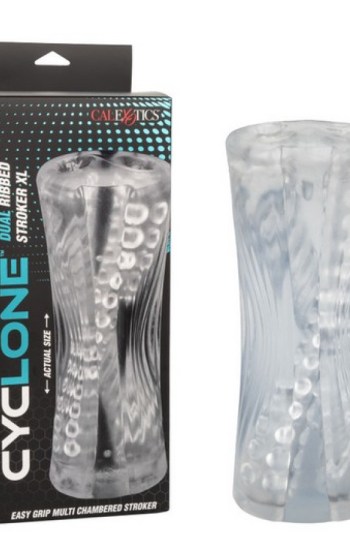 Cyclone Dual Ribbed Stroker XL – Clear Cyclone Dual Ribbed Stroker XL – Clear