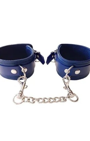 Leather Ankle Cuffs Blue Leather Ankle Cuffs Blue