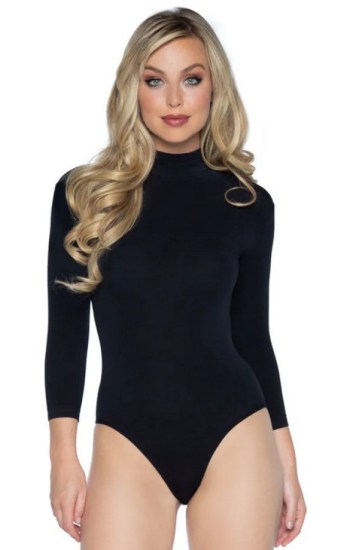 High Neck 3/4 Sleeve Bodysuit with Snap Crotch High Neck 3/4 Sleeve Bodysuit with Snap Crotch