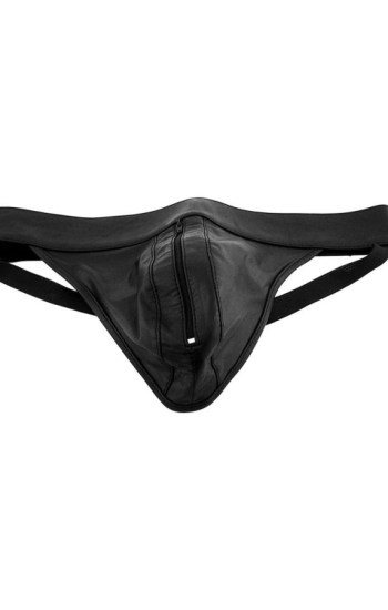 Leather Zip Jocks – Large – Black Leather Zip Jocks – Large – Black