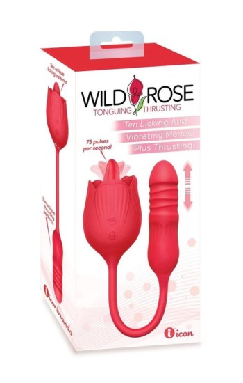 Wild Rose Lick & Thrust Rechargeable Silicone Dual Stimulator – Red Wild Rose Lick & Thrust Rechargeable Silicone Dual Stimulator – Red
