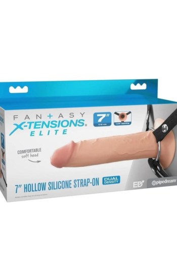 Fantasy X-Tensions Elite Silicone Dual Density Hollow Strap-On 7in – Vanilla Fantasy X-Tensions Elite Silicone Dual Density Hollow Strap-On 7in – Vanilla