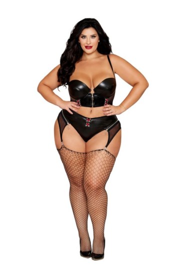 Long Line Bra and Garter Panty Set Long Line Bra and Garter Panty Set