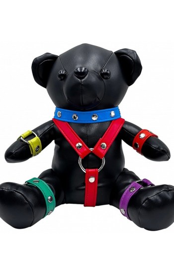 Plush Bondage Bear – Rainbow Harness Plush Bondage Bear – Rainbow Harness