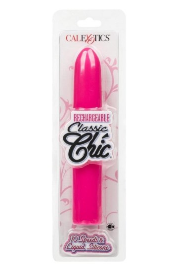 Rechargeable Classic Chic Standard Silicone Vibrator – Pink Rechargeable Classic Chic Standard Silicone Vibrator – Pink
