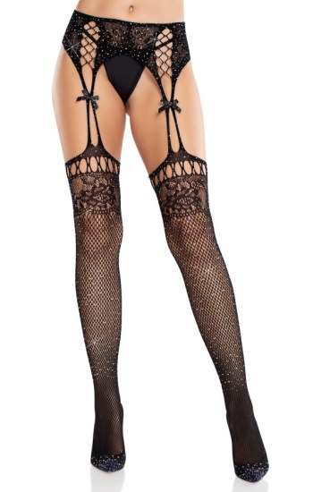 Amelie Rhinestone Garter Belt Tights Amelie Rhinestone Garter Belt Tights
