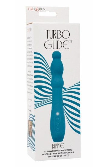 Turbo Glide Ripple Rechargeable Silicone Massager – Blue Turbo Glide Ripple Rechargeable Silicone Massager – Blue