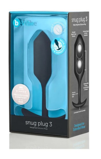 b-Vibe Snug Plug 3 Weighted Silicone Anal Plug Black b-Vibe Snug Plug 3 Weighted Silicone Anal Plug Black