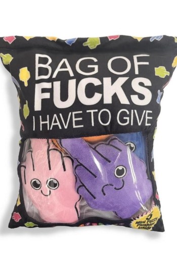 Bag of Fucks I Have to Give Plushy Pillow with 5 Fingers Bag of Fucks I Have to Give Plushy Pillow with 5 Fingers