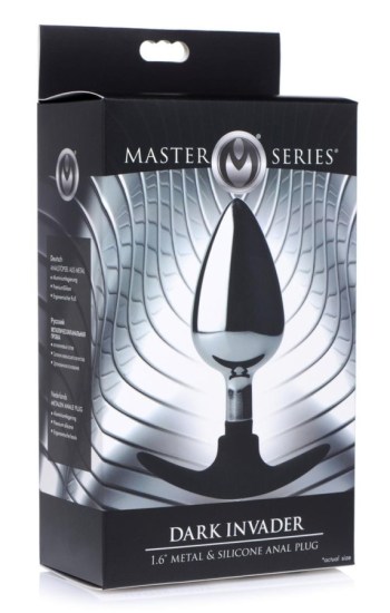 Master Series Dark Invader Metal & Silicone Anal Plug – Large – Silver Master Series Dark Invader Metal & Silicone Anal Plug – Large – Silver