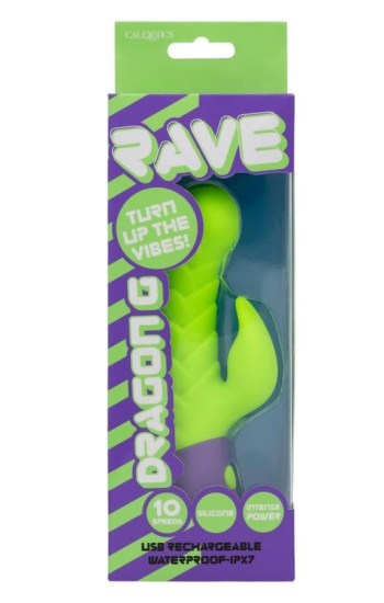 Rave Dragon G Rechargeable Silicone Rabbit Vibrator – Green/Purple Rave Dragon G Rechargeable Silicone Rabbit Vibrator – Green/Purple