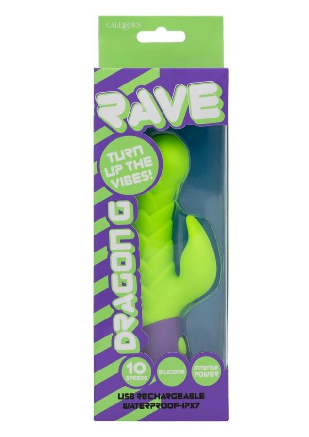Rave Dragon G Rechargeable Silicone Rabbit Vibrator – Green/Purple –  Intimate Treasures