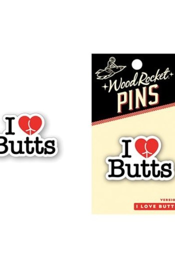 Wood Rocket I Love Butts Enamel Pin Wood Rocket I Love Butts Enamel Pin