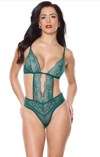 Metallic Stretch Lace Teddy Metallic Stretch Lace Teddy