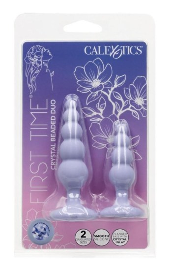 First Time Crystal Beaded Duo Silicone Anal Probe Set – Purple First Time Crystal Beaded Duo Silicone Anal Probe Set – Purple