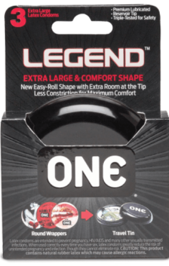 Condom One The Legend Xl 3pk Condom One The Legend Xl 3pk