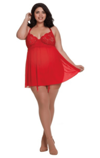 Venice Lace Babydoll With Garters Venice Lace Babydoll With Garters