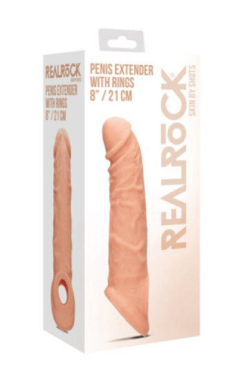 RealRock Penis Extender With Rings 21cm Beige RealRock Penis Extender With Rings 21cm Beige