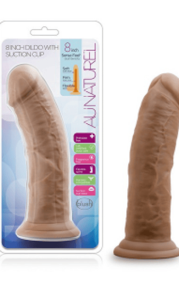 Au Naturel 8in Dildo With Suction Cup Mocha Au Naturel 8in Dildo With Suction Cup Mocha