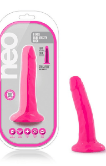Neo 5.5in Dual Density Cock Neon Pink Neo 5.5in Dual Density Cock Neon Pink