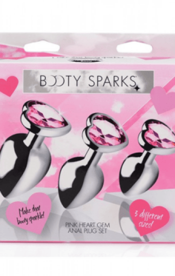 Booty Sparks Pink Heart Gem Anal Plug Set Booty Sparks Pink Heart Gem Anal Plug Set