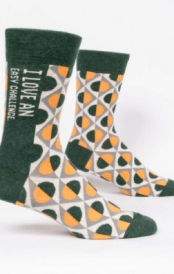 I Love An Easy Challenge Mens Crew Socks I Love An Easy Challenge Mens Crew Socks