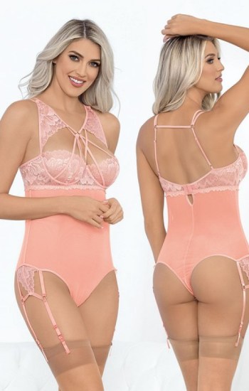 Strappy Teddiette With Hose Strappy Teddiette With Hose