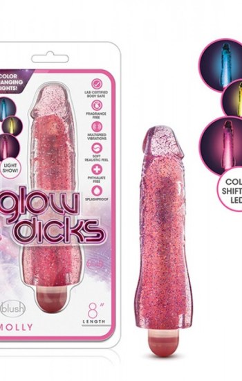 Blush Glow Dicks Glitter Vibrator Molly Pink Blush Glow Dicks Glitter Vibrator Molly Pink
