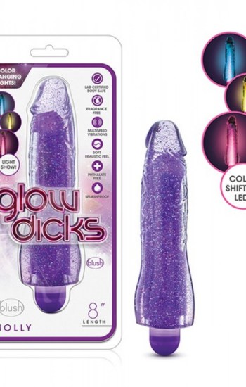 Blush Glow Dicks Glitter Vibrator Molly Purple Blush Glow Dicks Glitter Vibrator Molly Purple