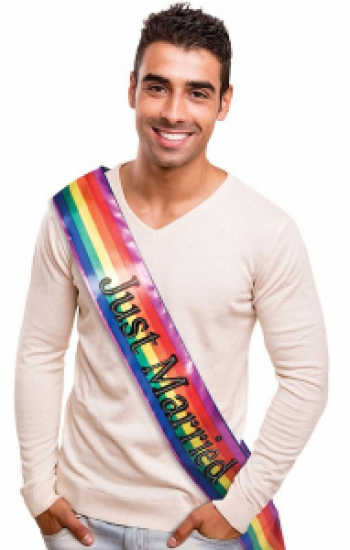 Rainbow Just Married Sash Rainbow Just Married Sash