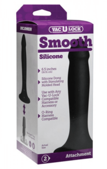 Vac U Lock Smooth Silicone Dong Black Vac U Lock Smooth Silicone Dong Black